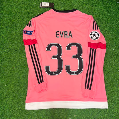 Patrice Evra Juventus Pink Retro 2015-2016 Pink Jersey Trikot