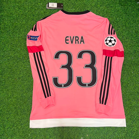 Patrice Evra Juventus Pink Retro 2015-2016 Pink Jersey Trikot