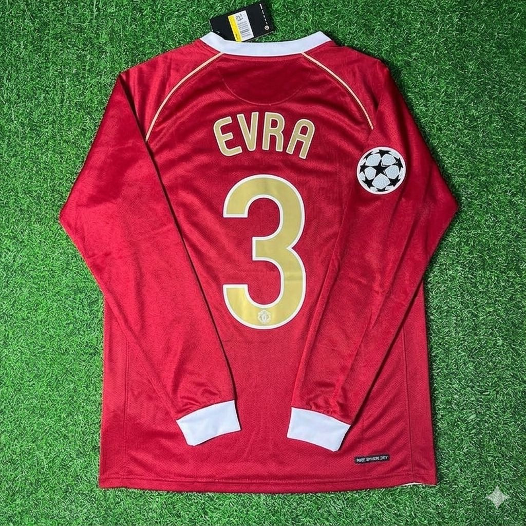 Patrice Evra #3 Manchester United 2006 2007 Red Golden Jersey Trikot