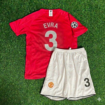 Patrice Evra #3 Manchester United 2008 Final Kids Children Home Football Jersey