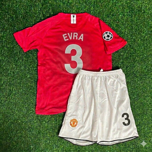 Patrice Evra #3 Manchester United 2008 Final Kids Children Home Football Jersey