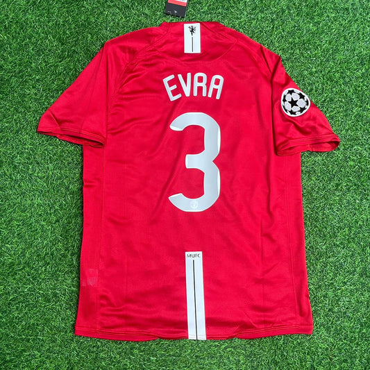 Patrice Evra Manchester United 2008 Champions League Final Retro Football Jersey Kit