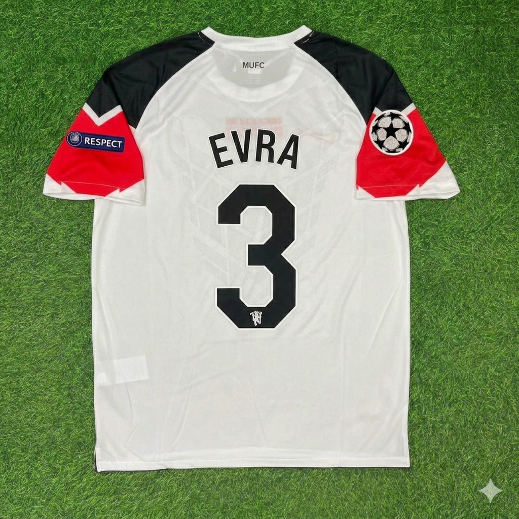Patrice Evra #3 Manchester United 2011 Champions League Final White Football Jersey