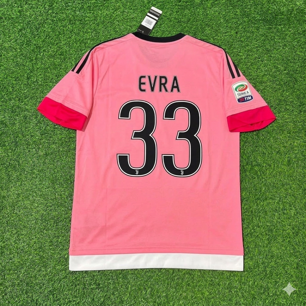 Patrice Evra Juventus Retro Rosa 2015-2016 Trikot