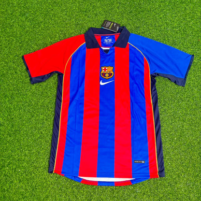Patrick Kluivert 9 – Barcelona 2001/2002 Home Retro Kit Jersey Trikot Maillot Soccer Shirt