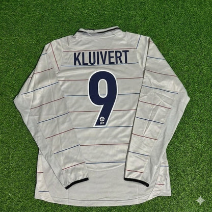 Patrick Kluivert #9 Barcelona 2003 2004 Away Long Sleeve Retro Football Jersey Kit