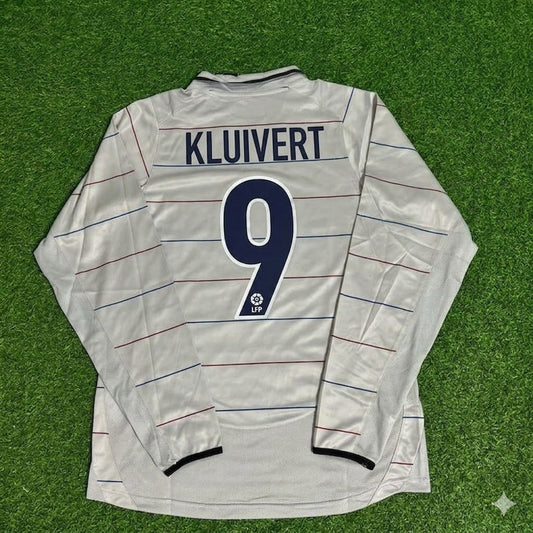 Patrick Kluivert #9 Barcelona 2003 2004 Away Long Sleeve Retro Football Jersey Kit