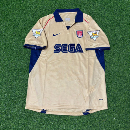 Patrick Vieira #4 Arsenal 2001-2002 Away Golden Retro Football Jersey