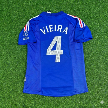 Patrick Vieira #4 France 2002 World Cup Retro Football Jersey