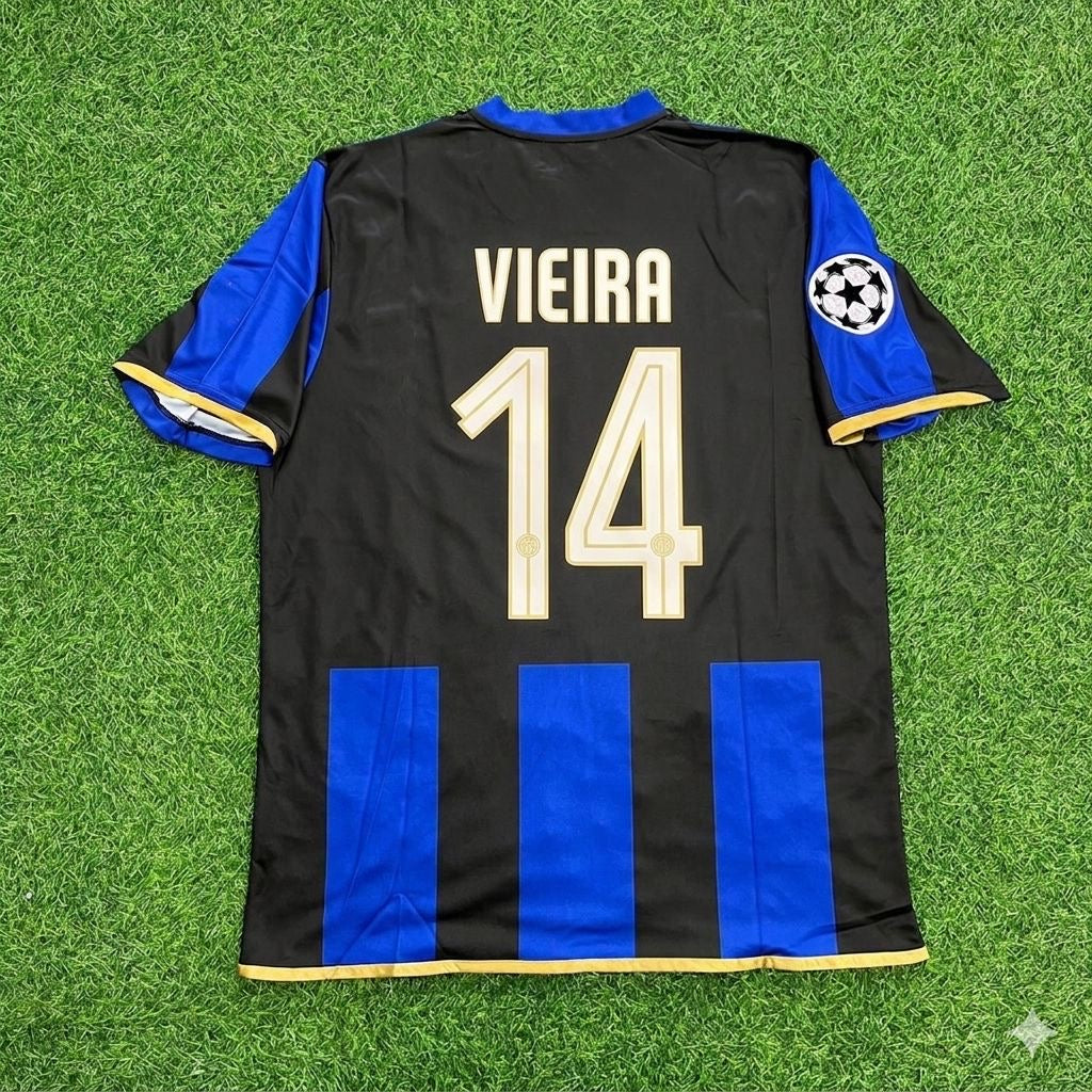 Patrick Vieira #14 Inter Milan 2008-09 Retro Football Jersey Kit