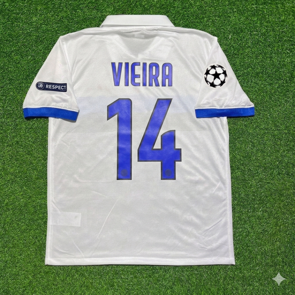 Maillot de football rétro blanc Patrick Vieira Inter 2009/2010