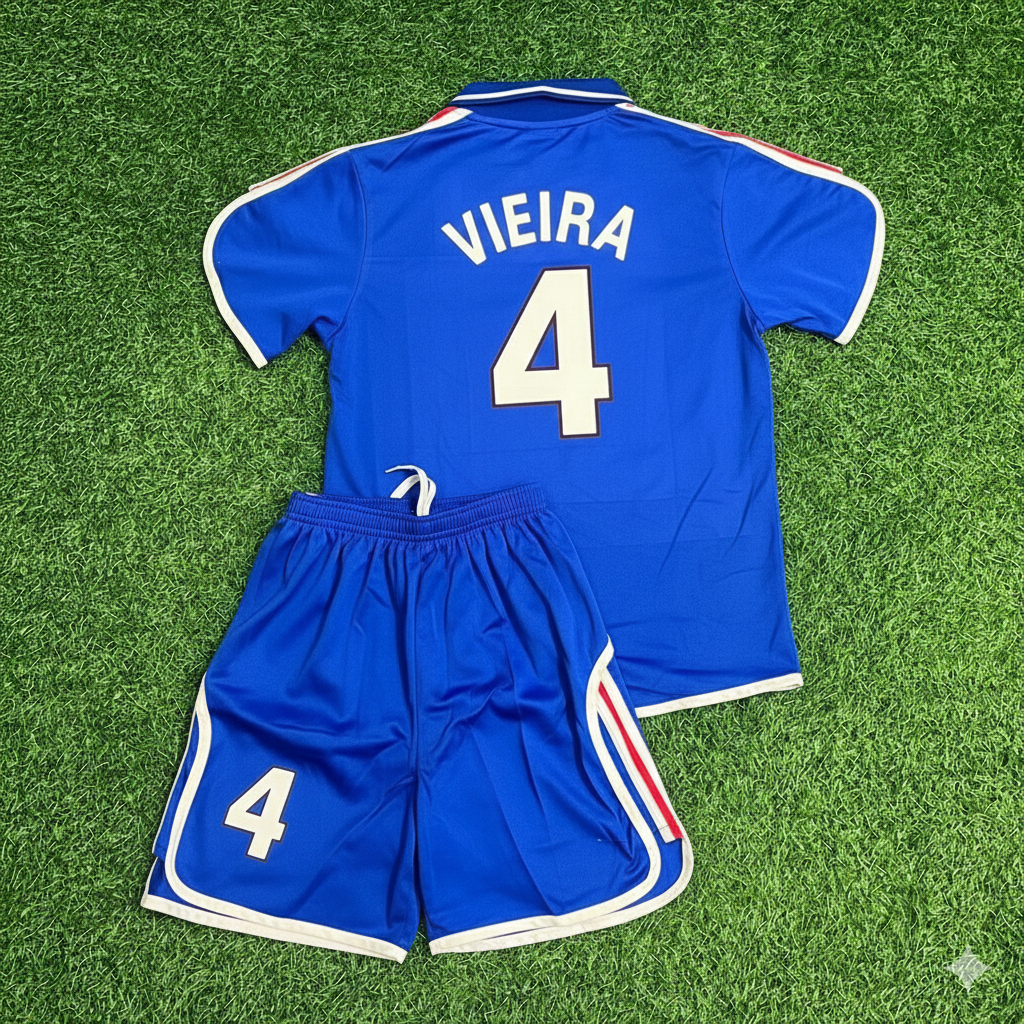 Patrick Vieira 4- France EURO 2000 2002 Retro Kids Jersey