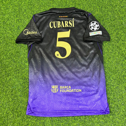 Pau Cubarsi #5 Barcelona 2027 Champions League Patch New Season Away Jersey Trikot Maillot Soccer Shirt