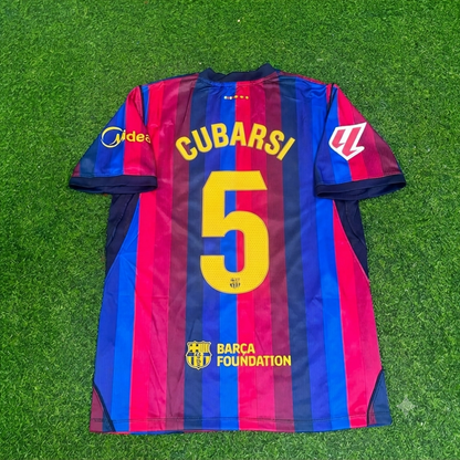 Pau Cubarsi #5 Barcelona 2027 New Season Home Jersey Trikot Maillot Soccer Shirt