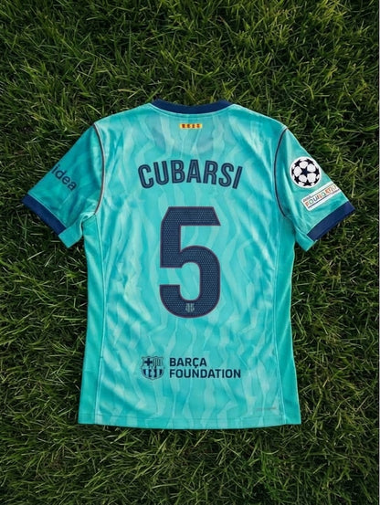 Pau Cubarsi #5 Barcelona 2026/2027 New Season Third Champions League Patch Football Jersey Trikot Maillot