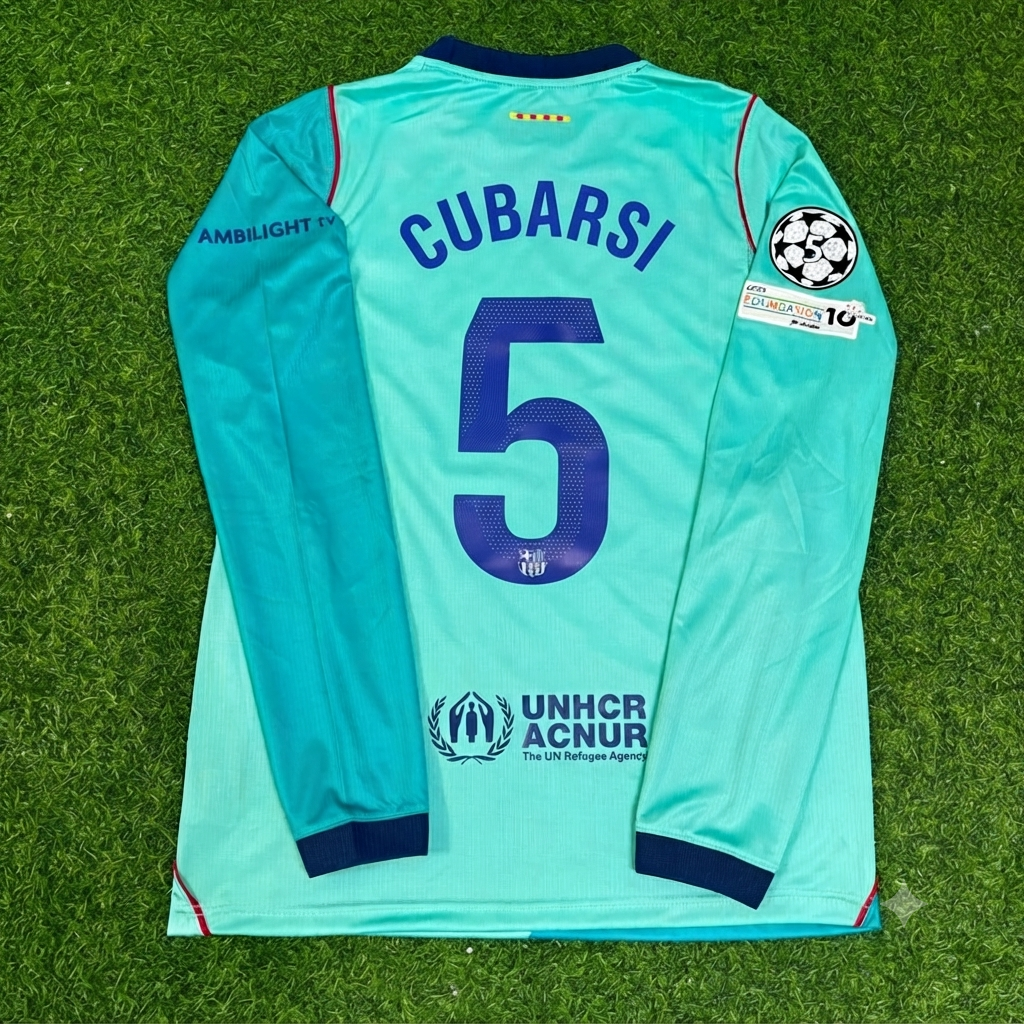Pau Cubarsi #5 Barcelona 2027 New Season Long Sleeve Jersey Trikot Maillot Soccer Shirt