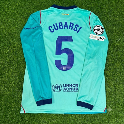 Pau Cubarsi #5 Barcelona 2027 New Season Long Sleeve Jersey Trikot Maillot Soccer Shirt