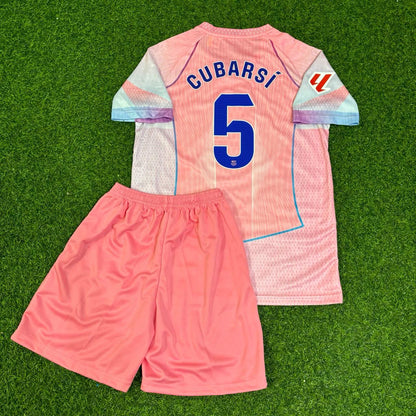 Pau Cubarsi Barcelona Home Pink New Season Kids 2026 Jersey Trikot Maillot Soccer Shirt