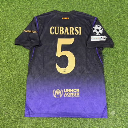 Pau Cubarsi #5 Barcelona 2027 Champions League Patch New Season Away Jersey Trikot Maillot Soccer Shirt