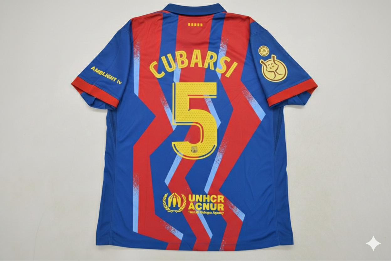 Pau Cubarsi 5- Barcelona Supercopa de España 2026 Jersey Trikot Maillot