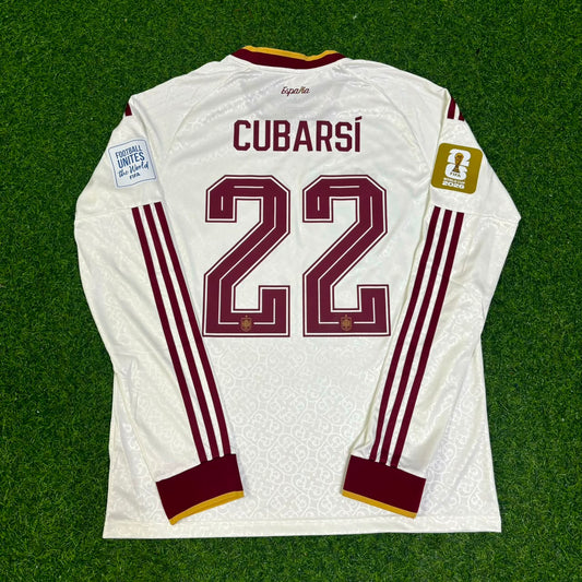 Pau Cubarsí #22 Spain 2026 World Cup Away Long Sleeve Jersey Trikot Maillot