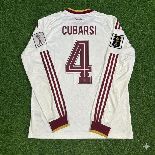 Pau Cubarsí #4 Spain 2026 World Cup Away Long Sleeve Jersey Trikot Maillot