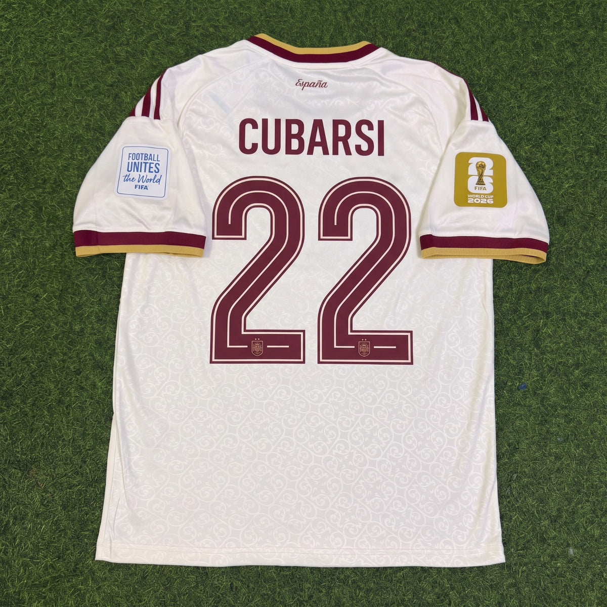 Pau Cubarsi #22 Spain Two Star 2026 World Cup Champions Away Jersey Trikot Maillot