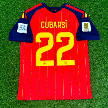 Pau Cubarsi #22 Spain 2026 World Cup Home Football Jersey