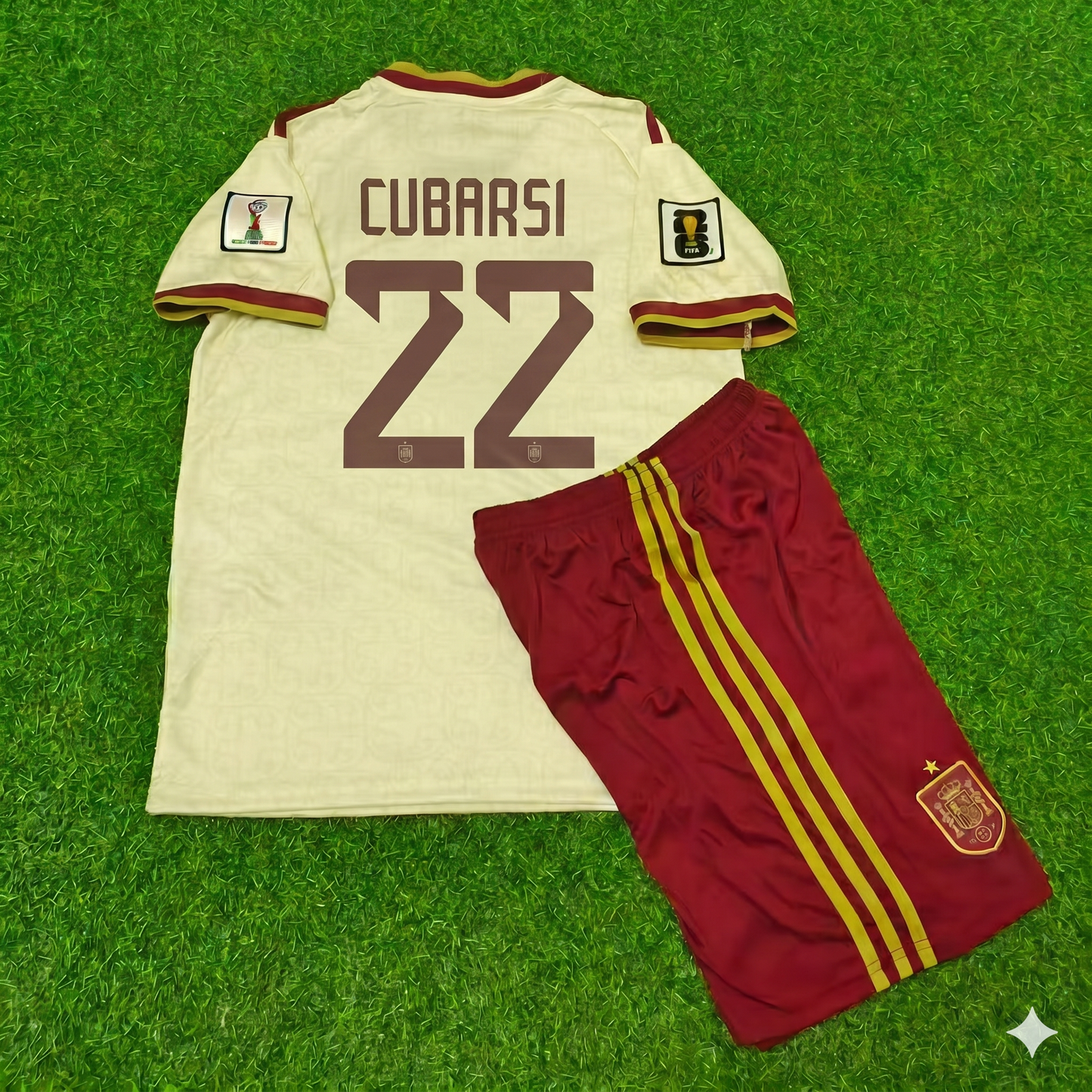 Pau Cubarsi 22- Spain 2026 World Cup Away Kids Football Jersey
