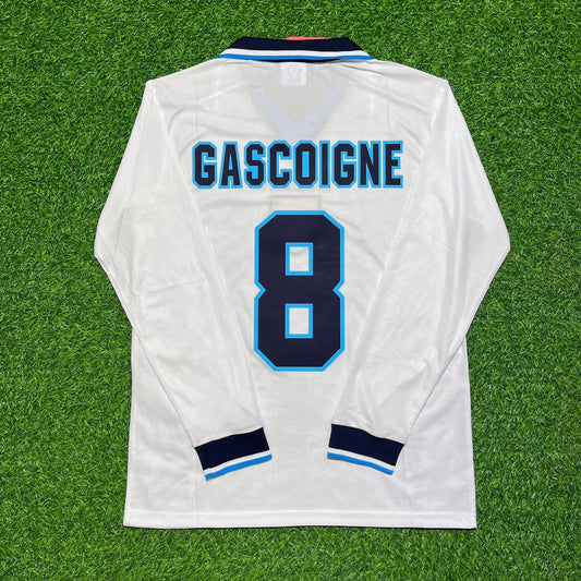 Paul Gascoigne England 1996 Long Sleeve Retro Football Jersey