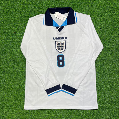 Paul Gascoigne England 1996 Long Sleeve Retro Football Jersey