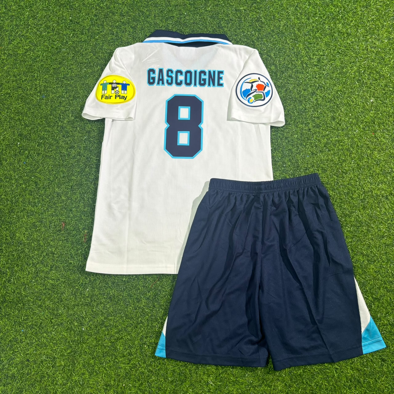 Paul Gascoigne Kids England EURO 1996 Retro Football Jersey
