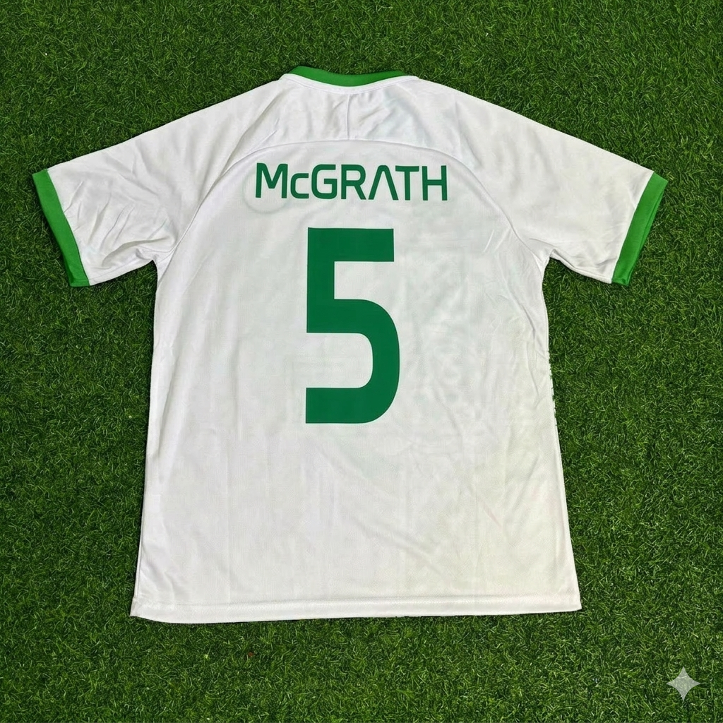 Paul McGrath 5- Ireland Vintage Special Edition White Football Jersey Kit