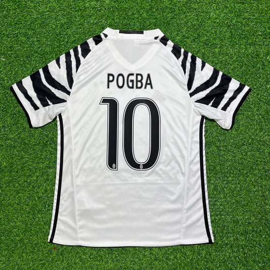 Paul Pogba #10 Juventus 2016 2017 Away White Retro Football Jersey