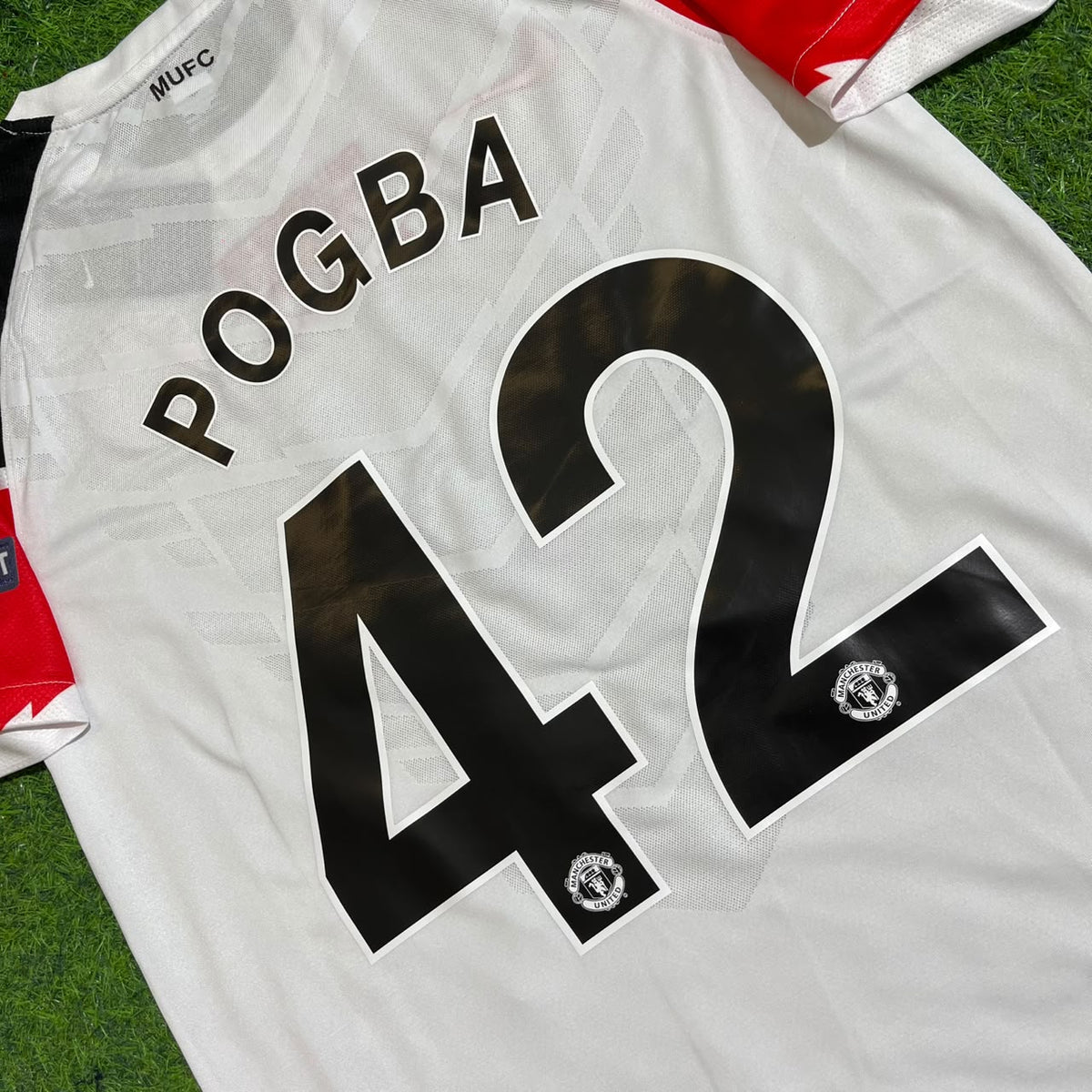 Paul Pogba #42 Manchester United 2011 Champions League Final White Football Jersey