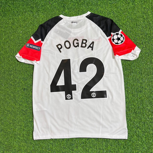 Paul Pogba #42 Manchester United 2011 Champions League Final White Football Jersey