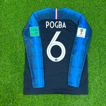 Paul Pogba France 2018 World Cup Final Long Sleeve Retro Football Jersey Kit