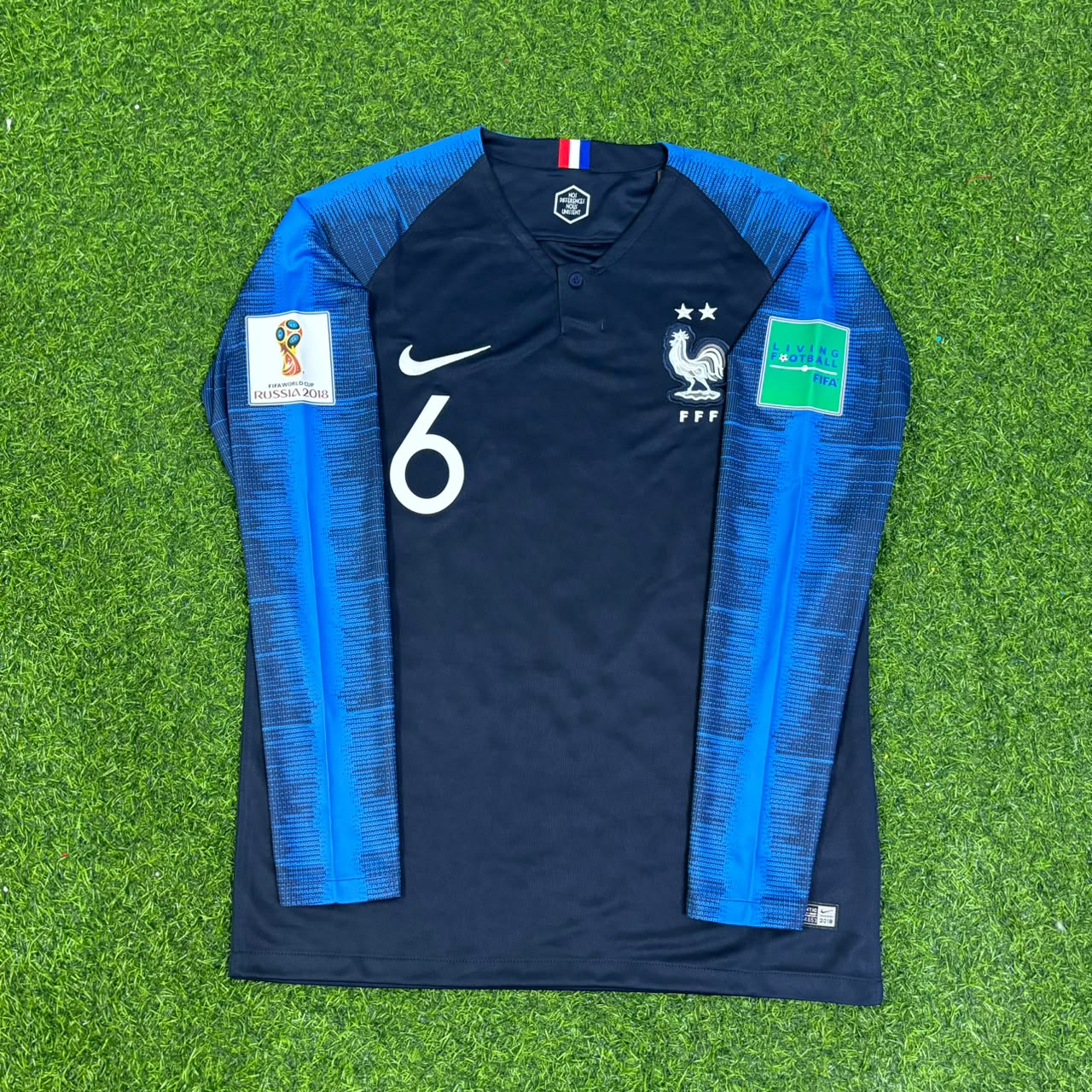 Paul Pogba France 2018 World Cup Final Long Sleeve Retro Football Jersey Kit