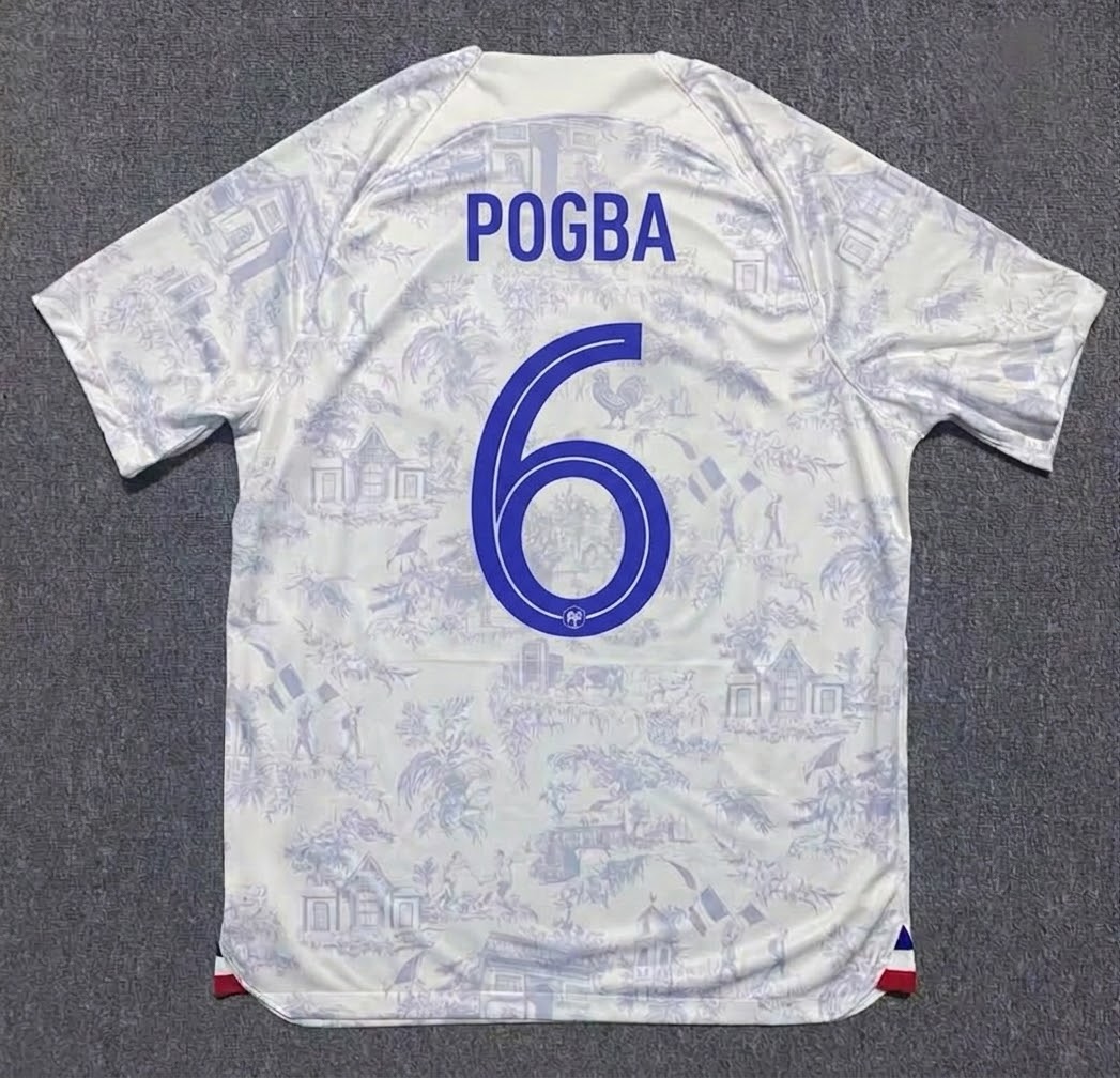 Paul Pogba #6 France 2022 World Cup Away Retro Jersey Maillot Trikot Soccer Shirt