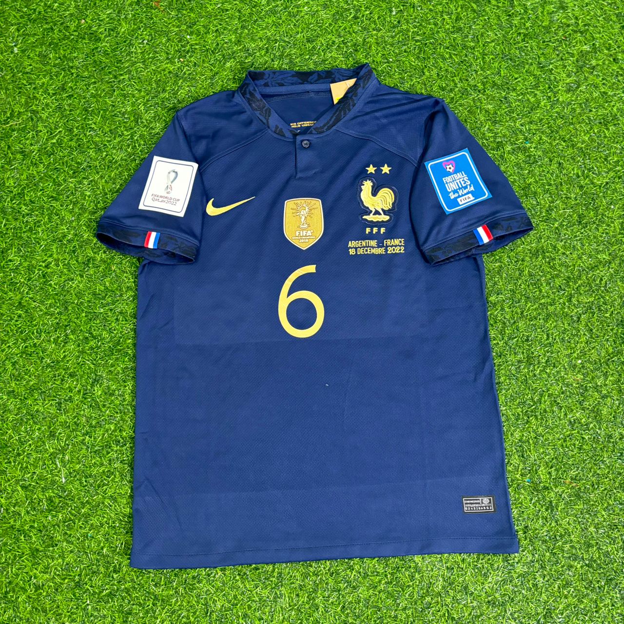 Paul Pogba France 2022 World Cup Final Retro Jersey Maillot Trikot Soccer Shirt