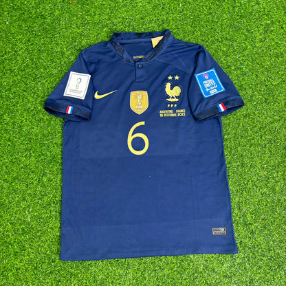 Paul Pogba France 2022 World Cup Final Retro Jersey Maillot Trikot Soccer Shirt