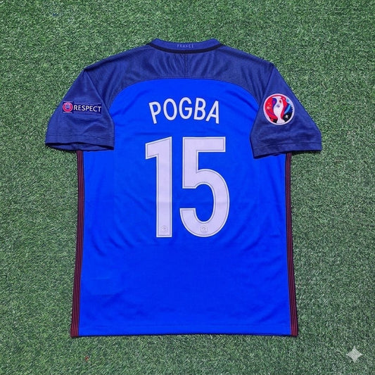Paul Pogba #15 France Euro 2016 Home Retro Football Jersey