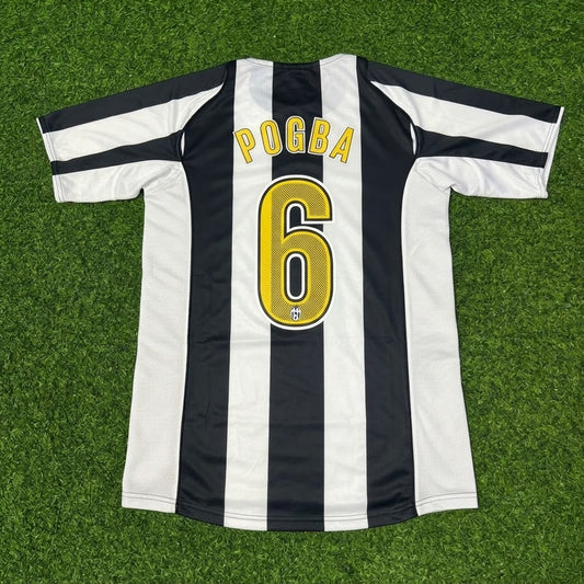 Paul Pogba #6 Juventus  Black White Home Retro Football Jersey