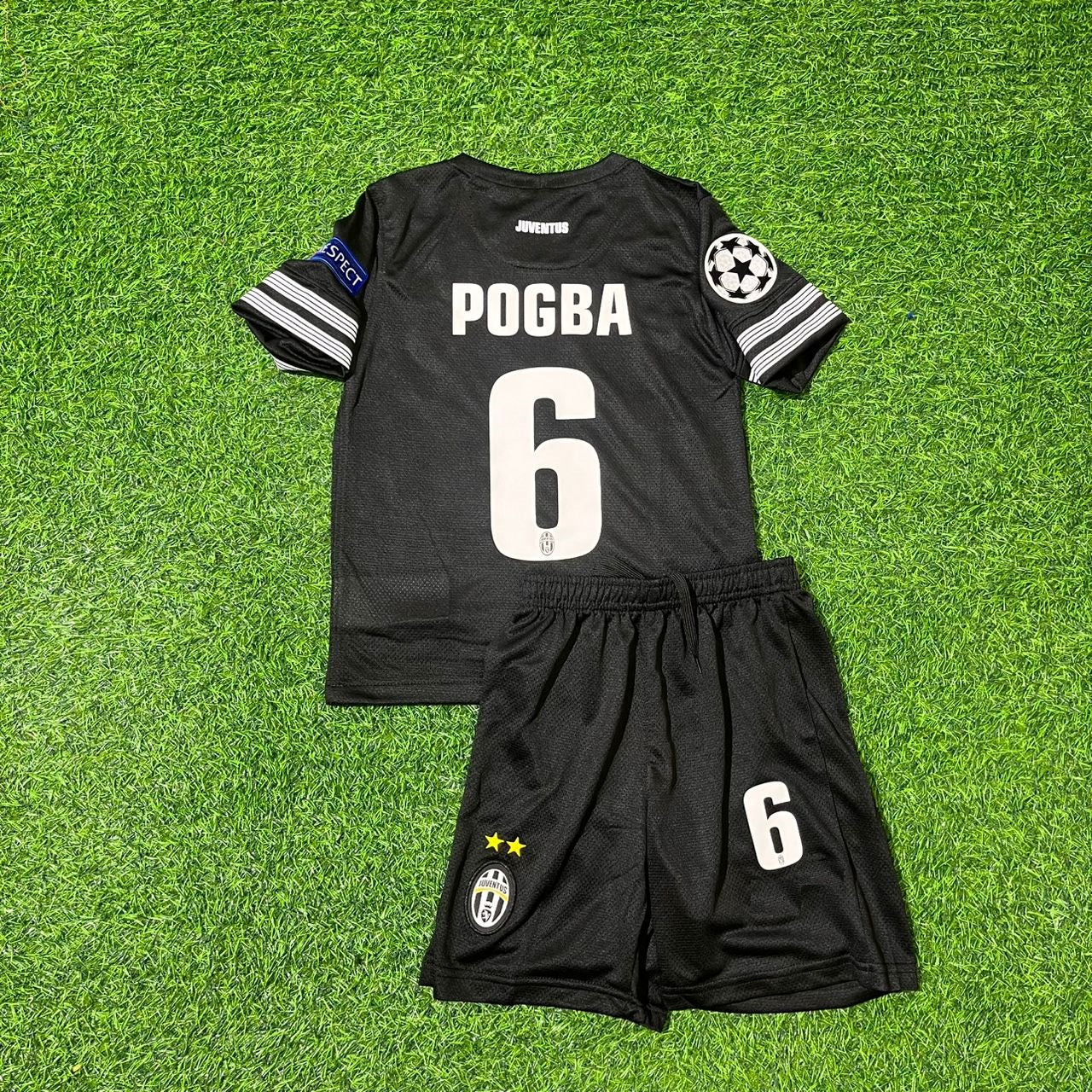 Paul Pogba Juventus 2012–2013 Kids Black Retro Football Jersey Kit