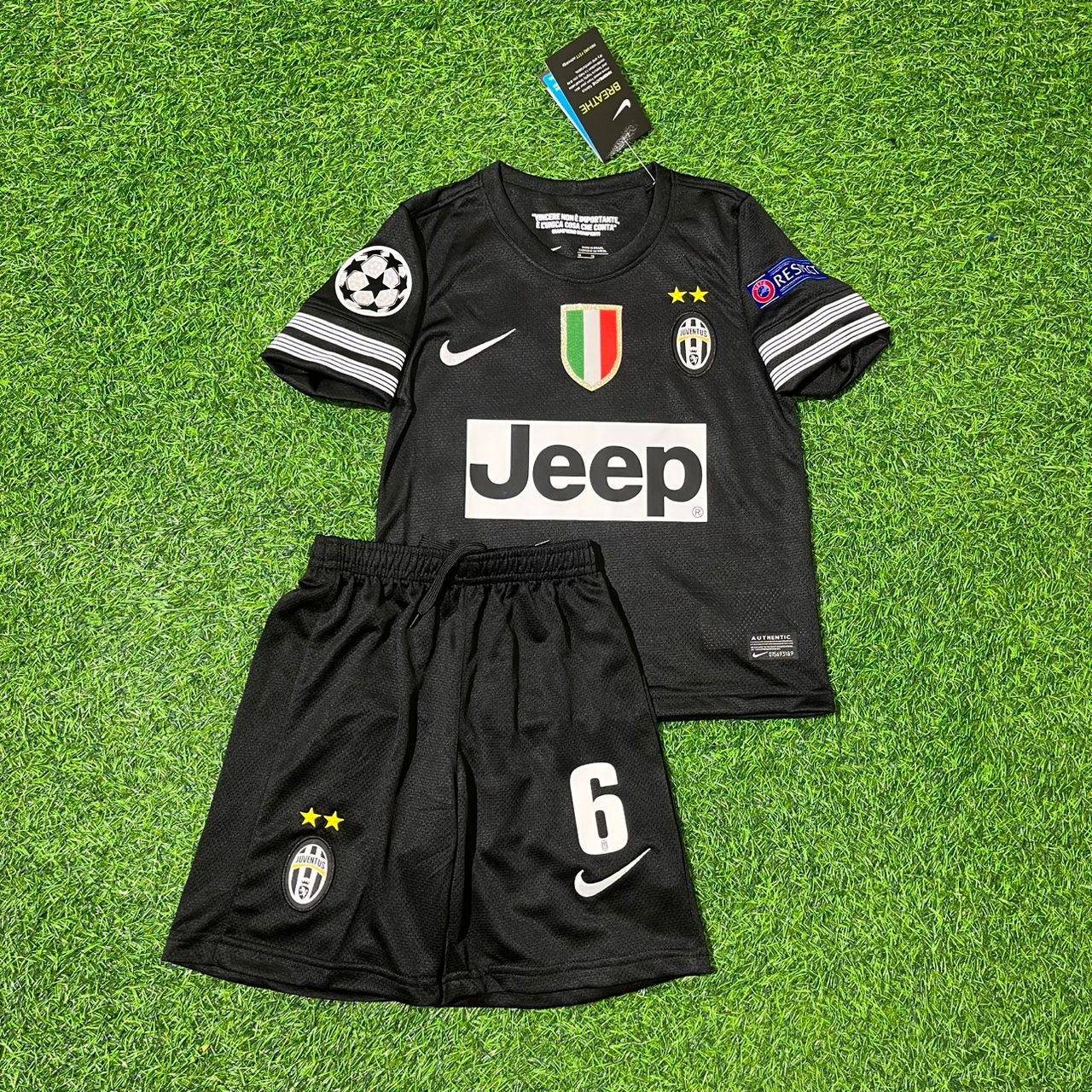 Paul Pogba Juventus 2012–2013 Kids Black Retro Football Jersey Kit