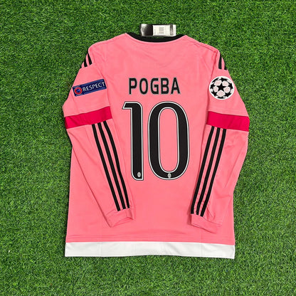 Paul Pogba Juventus Pink Retro 2015-2016 Pink Jersey Trikot