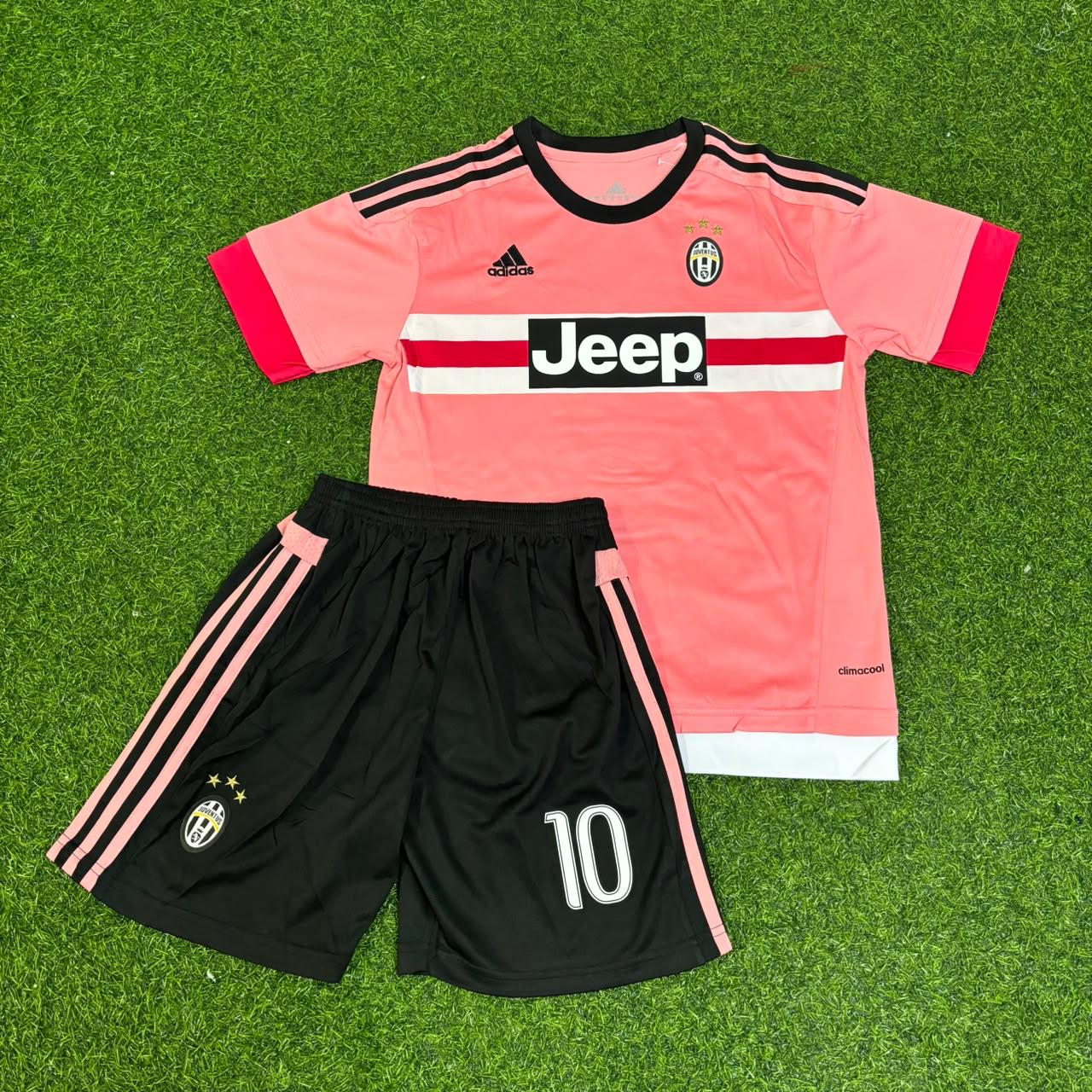 Paul Pogba Juventus 2015/2016 Pink Retro Kids Football Jersey Kit