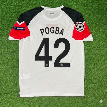 Paul Pogba #42 Manchester United 2011 Champions League Final White Football Jersey
