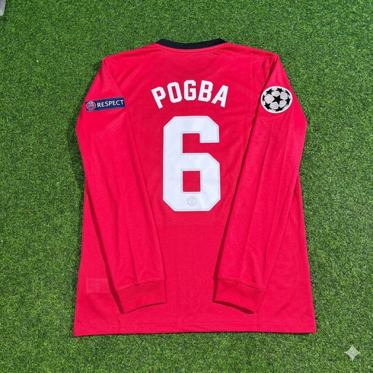 Paul Pogba #6 Manchester United Retro Long Sleeve Football Jersey