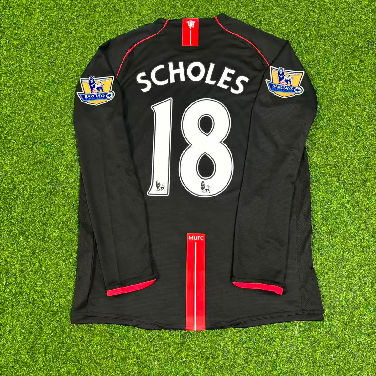 Paul Scholes 2007-2008 Manchester United Black Retro Jersey Trikot Camiseta Maillot